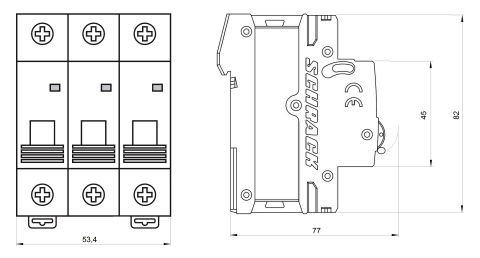 Intrerupator automat modular (MCB) AMPARO 6kA, C 32A, 3 poli, SCHRACK AM617332 [1]