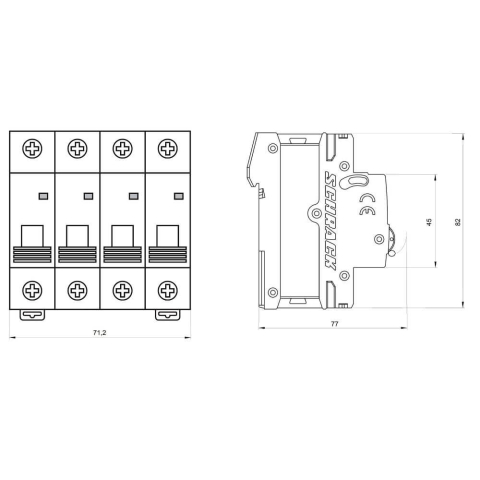 Intrerupator automat modular (MCB) AMPARO 6kA, C 32A, 3P+N, SCHRACK AM617832 [1]