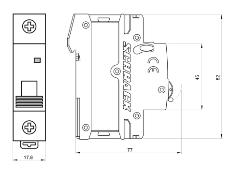 Siguranta automata modulara (MCB) AMPARO, 6kA, B 16A, 1 pol, SCHRACK AM618116 [1]