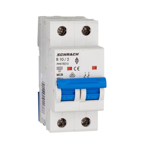 Sigurante Automate - Siguranta automata modulara (MCB) AMPARO 6kA, B 10A, 2 poli, SCHRACK AM618210