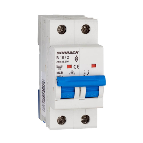 Sigurante Automate - Intrerupator automat modular (MCB) AMPARO 6kA, B 16A, 2 poli, SCHRACK AM618216
