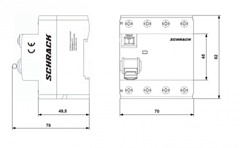 Diferential AMPARO (10kA), 63A, 4-poli, 30mA, tip A, SCHRACK AR056103 [1]