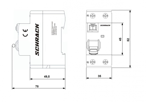 Intrerupator diferential AMPARO (10kA), 63A, 2-poli, 30mA, tip A SCHRACK AR056203 [1]