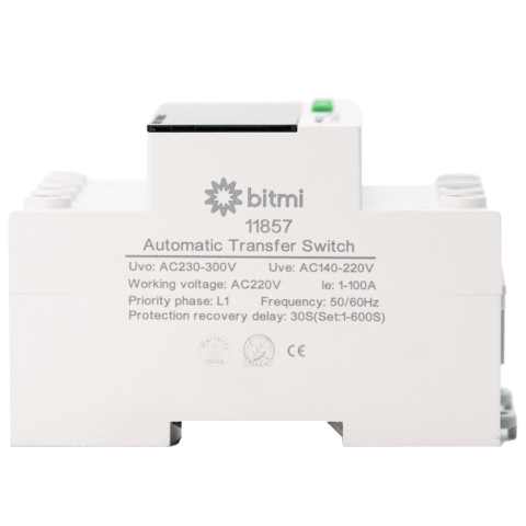 Selector automat de faza ATS monofazat Bitmi 11857, 100A, protectie la tensiune [2]
