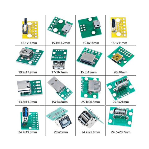 Set 16 conectori USB tip mama cu placa PCB, Bitmi 12319 [1]