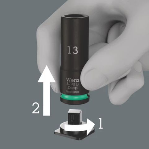 Set de chei tubulare de impact lungi, 8790 B, 3/8, 14 piese, Wera 05005580001 [4]