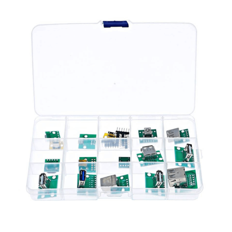 Componente Electronice - Set 16 conectori USB tip mama cu placa PCB, Bitmi 12319