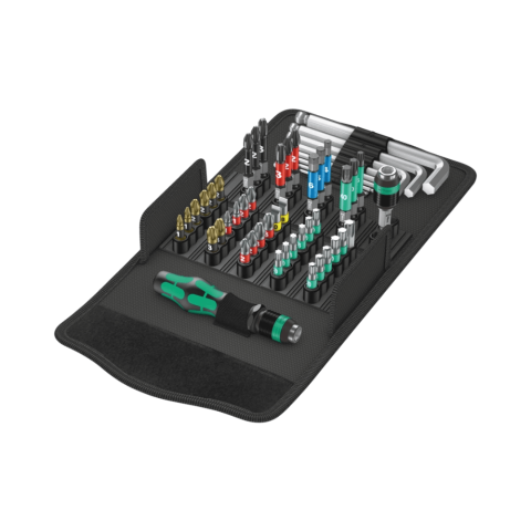 Truse de Scule - Set de scule Kraftform Kompakt 100, 52 piese, cu maner Rapidaptor, Wera 05057460001
