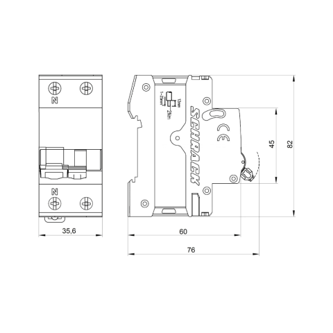 Intrerupator automat diferential, 1P+N, 6kA, B 20A, 30mA, tip A, SCHRACK AK668620 [1]