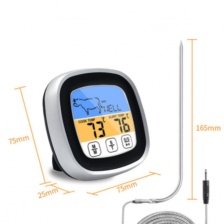 Termometru pentru gatit cu touchscreen si sonda -20 +300°C [2]