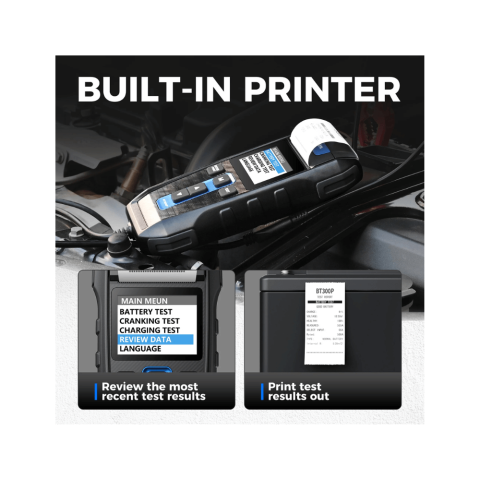 Tester de baterii auto portabil cu imprimanta integrata TOPDON BT300P [2]