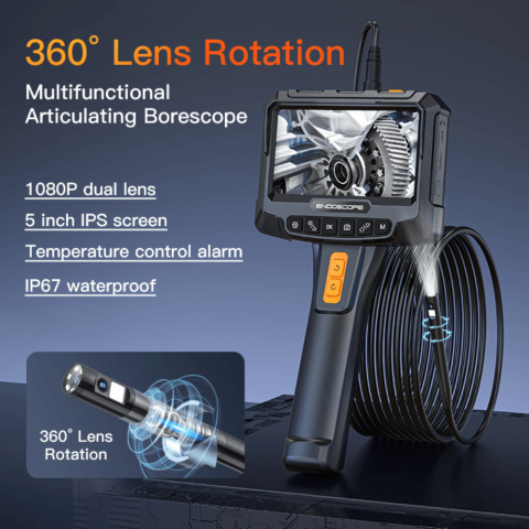 Endoscop industrial G10 Pro, camera rotativa 360°, ecran 5" IPS, 1080P,  cablu 5m [3]