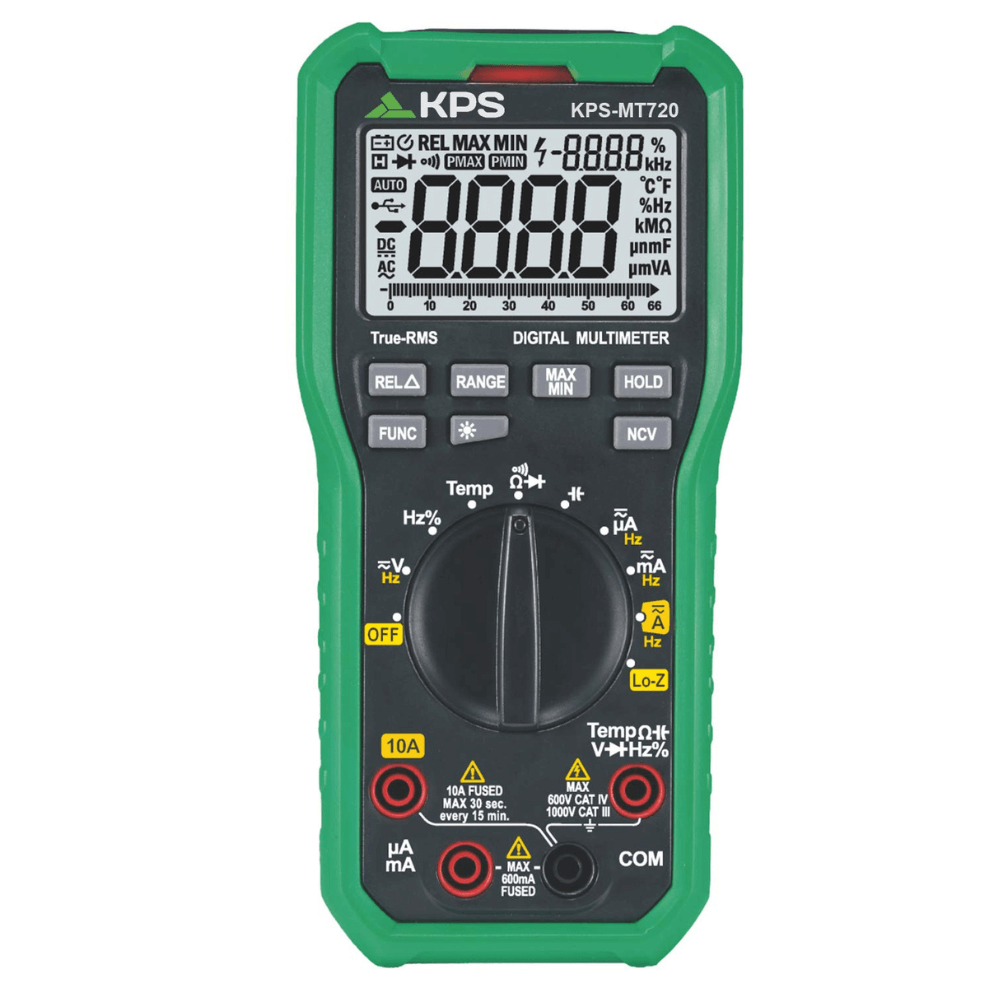 Multimetru digital multifunctional, TRMS, 1000V AC DC, 10A AC DC, 66M,     , KPS MT720