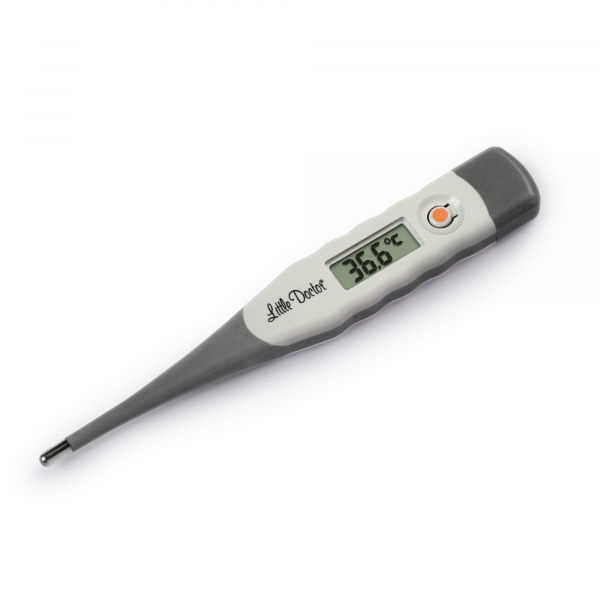 Termometru digital Little Doctor LD 302, indicator sonor, rezistent la apa, flexibil, Display LCD, Gri/Alb [1]