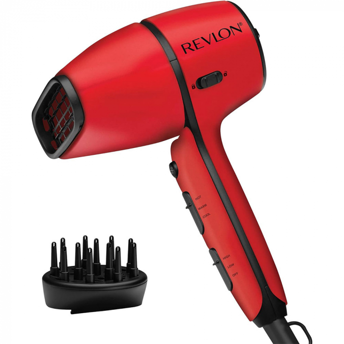 Uscator de par Revlon Airflow Control RVDR5320E, concentrator incorporat cu rotire la 90 grade, difuzor pentru volum, 2 viteze, 3 trepte de temperatura, Rosu [3]