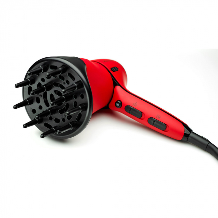 Uscator de par Revlon Airflow Control RVDR5320E, concentrator incorporat cu rotire la 90 grade, difuzor pentru volum, 2 viteze, 3 trepte de temperatura, Rosu [9]