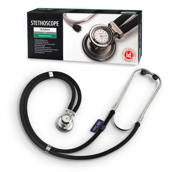 Stetoscop Little Doctor LD SteTime cu ceas, 2 tuburi, lungime tub 56cm, Negru/Inox [1]