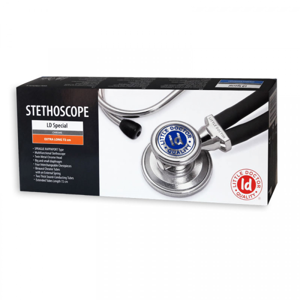 Stetoscop Little Doctor LD Special, 2 tuburi, lungime tub 72cm, Negru/Inox [3]
