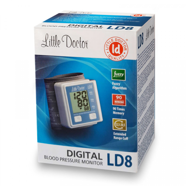 Tensiometru electronic de incheietura Little Doctor LD 8, Afisaj LCD, Memorare 90 de valori, Algoritm Fuzzy, Cutie de depozitare [3]