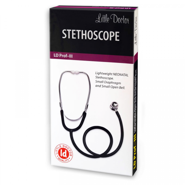 Stetoscop neonatal Little Doctor LD Prof III, stetoscop metalic utilizabil pe ambele parti, diafragma mica, Negru/Inox [4]