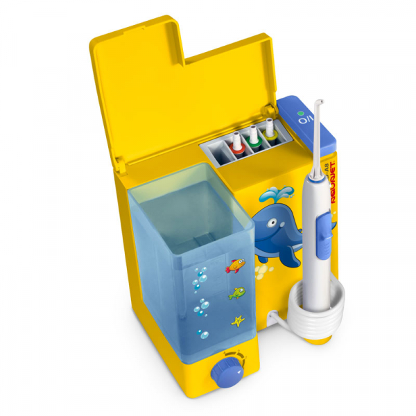 Irigator bucal Little Doctor Aquajet LD A8 pentru adulti si copii, profesional, 1200 impulsuri/min, 4 duze incluse, galben [2]