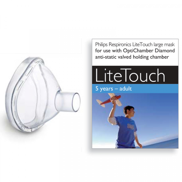 Masca large LiteTouch Philips Respironics, 5 ani - adulti, pentru Philips Optichamber [3]