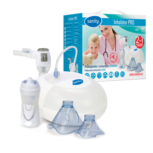 Aparat aerosoli profesional Sanity Pro Inhaler, nebulizator cu compresor si irigator Nosalek Jet, 2 in 1 [2]