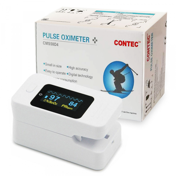 Pulsoximetru Contec CMS50D4, indica nivelul de saturatie a oxigenului din sange, masoara rata pulsului, Alb [2]