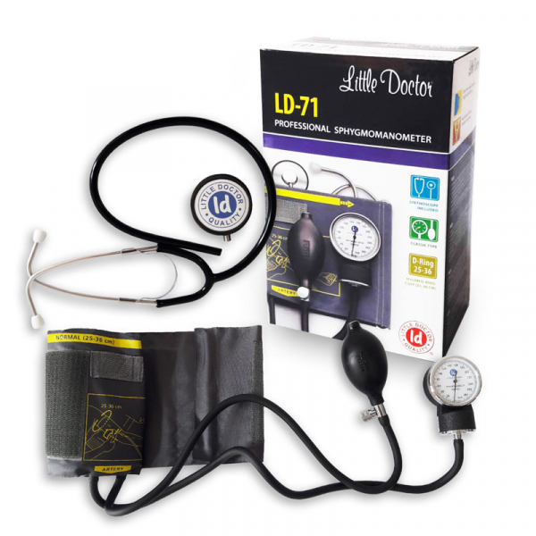 Tensiometru mecanic Little Doctor LD 71 profesional, stetoscop inclus, manometru din metal, husa de transport [2]