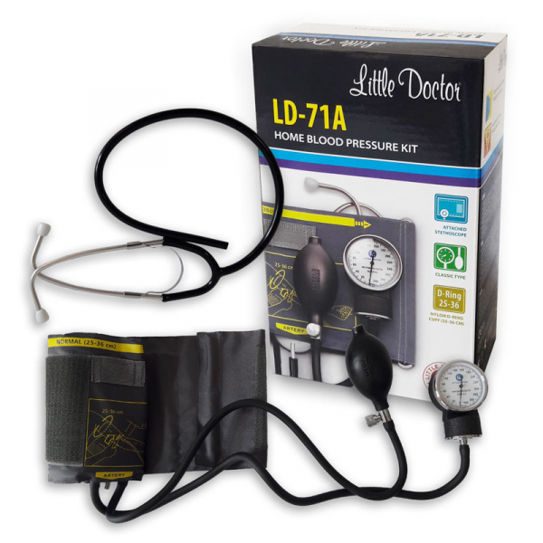 Tensiometru mecanic Little Doctor LD 71A, profesional, stetoscop atasat, manometru din metal [4]