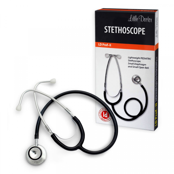 Stetoscop Little Doctor LD Prof II, stetoscop metalic utilizabil pe ambele parti, diafragma mica, Negru/Inox [1]