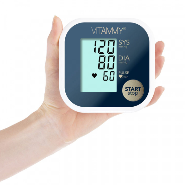 Tensiometru electronic de brat VITAMMY Super Beat, manseta 22-42 cm, Albastru/Auriu [3]