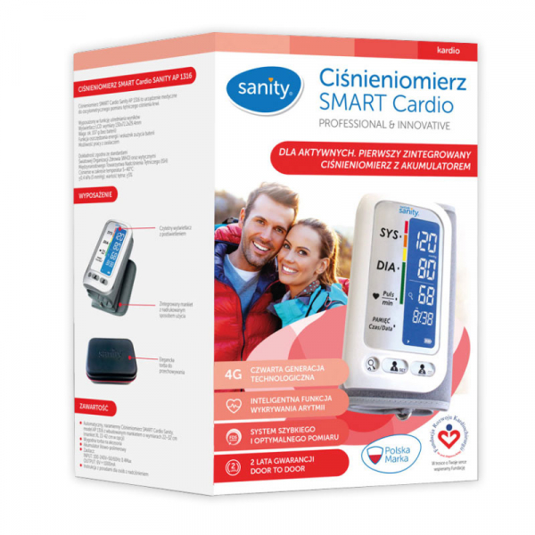 Tensiometru electronic de brat Sanity Smart Cardio, 120 memorii, Display LCD, sistolic - diastolic, Alb [3]