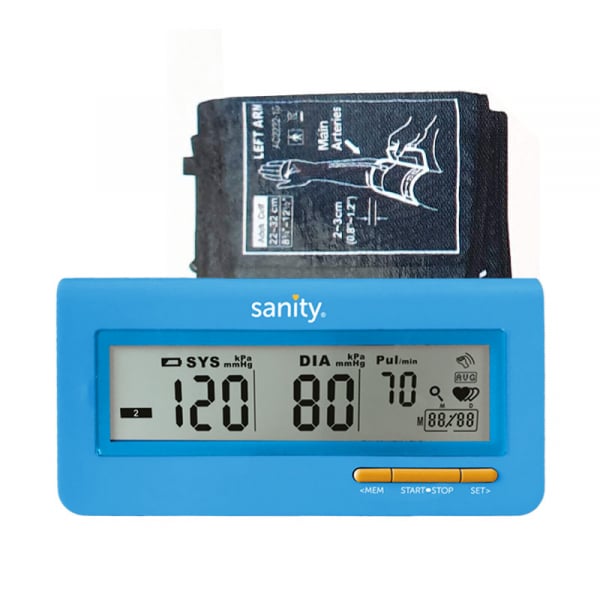 Tensiometru electronic de brat Sanity Serce Plus, 60 seturi de memorie, tehnologie FDS, Albastru [1]