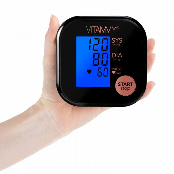 Tensiometru electronic de brat VITAMMY Ultra Beat, manseta 22-42 cm, Negru/Roz [4]