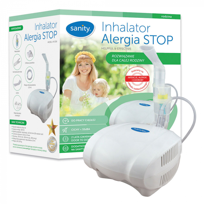 Aparat aerosoli cu compresor Sanity Alergia Stop Inhaler PRO, MMAD 3 µm, 3 masti (adulti, copii si bebelusi) [4]