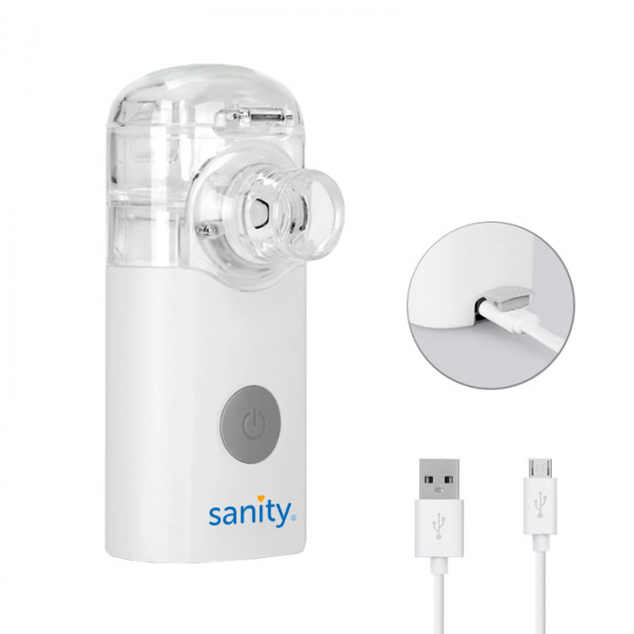 Aparat aerosoli cu tehnologie mesh Sanity Silent Mesh AP 2717 PRO, dimensiuni reduse, cablu USB, resigilat [3]