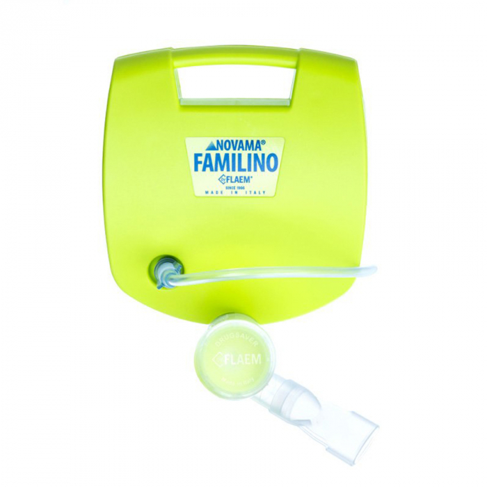 Aparat aerosoli Novama Familino by Flaem, nebulizator cu compresor, 2 moduri de nebulizare, dimensiuni particule reglabile, masca copii si adulti, fara ftalati si BPA, pentru uz casnic si profesional, Verde [3]
