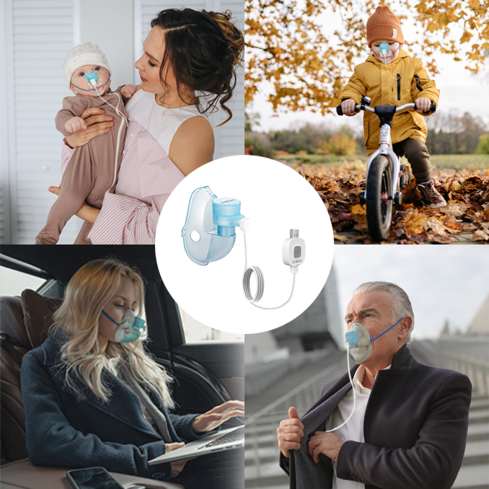 Aparat aerosoli portabil RedLine IQ M200, nebulizator ultrasonic, tehnologie MESH, masca bebelusi, copii si adulti, silentios [10]