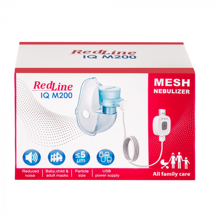 Aparat aerosoli portabil RedLine IQ M200, nebulizator ultrasonic, tehnologie MESH, masca bebelusi, copii si adulti, silentios [11]