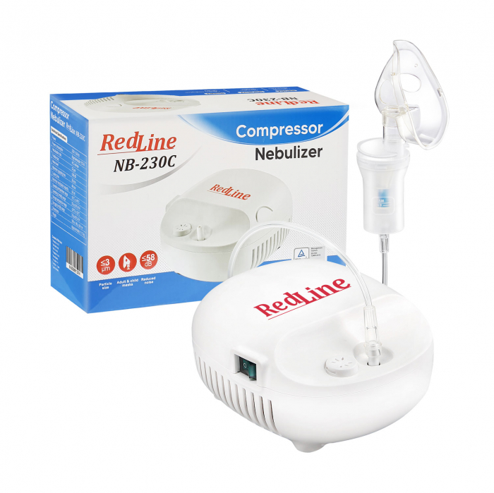 Aparat aerosoli RedLine NB-230C, masca copii si adulti, particule 3 microni, nebulizator inhalator cu compresor [10]