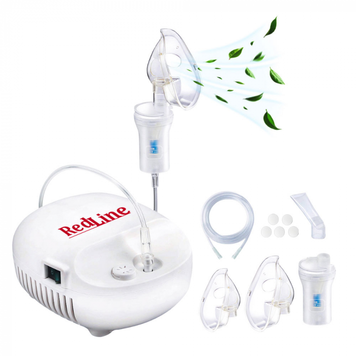Aparat aerosoli RedLine NB-230C NEW, masca copii si adulti, pahar de nebulizare, nebulizator inhalator cu compresor [1]