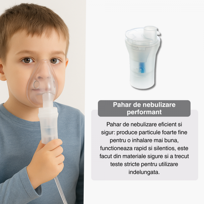 Aparat aerosoli RedLine NB-230C NEW, masca copii si adulti, pahar de nebulizare, nebulizator inhalator cu compresor [6]