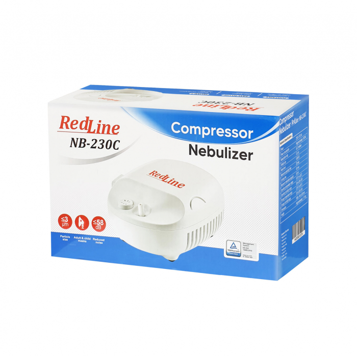 Aparat aerosoli RedLine NB-230C Ultra, masca copii si adulti, kit Ultra cu furtun de 6m si masca bebelusi, nebulizator cu compresor [8]