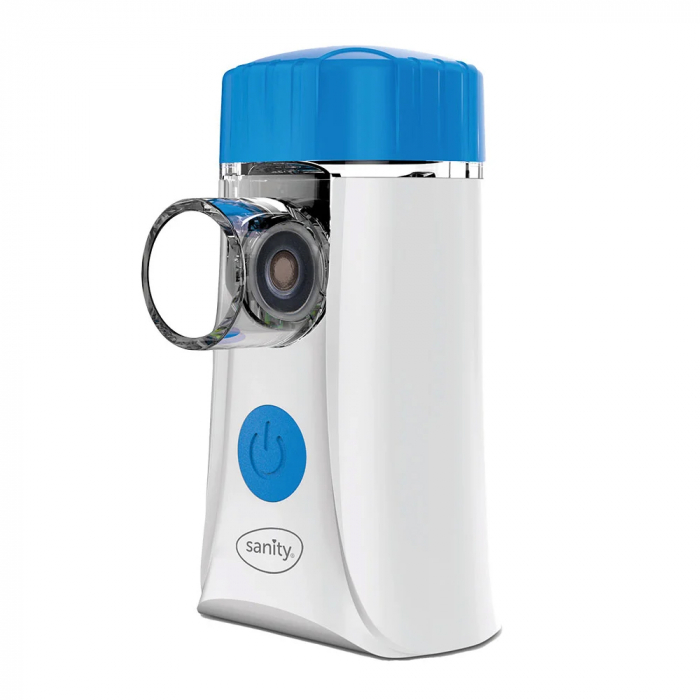 Aparat aerosoli Sanity Fast Mesh, pentru copii si adulti, portabil, capacitate cupa 10 ml, cablu USB, masca copii si adulti, silentios, Alb [2]