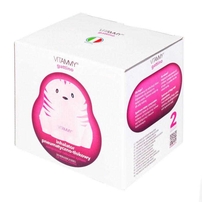 Aparat aerosoli Vitammy Gattino A1503, nebulizator cu compresor, set complet de accesorii, Roz [6]