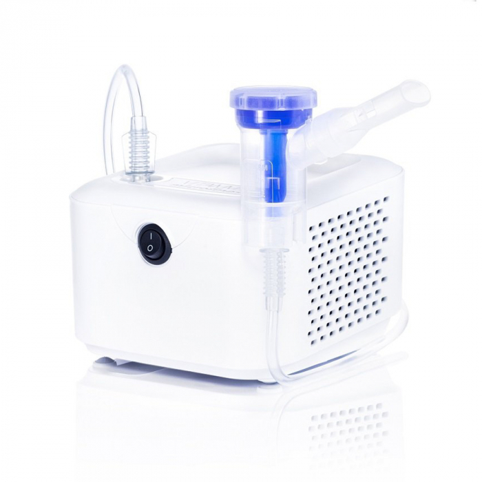 Aparat aerosoli VITAMMY Microfine+ by Flaem, nebulizator cu compresor, utilizare profesionala, masca copii si adulti SoftTouch, fara ftalati si BPA, MMAD 4,48 μm, Alb [5]