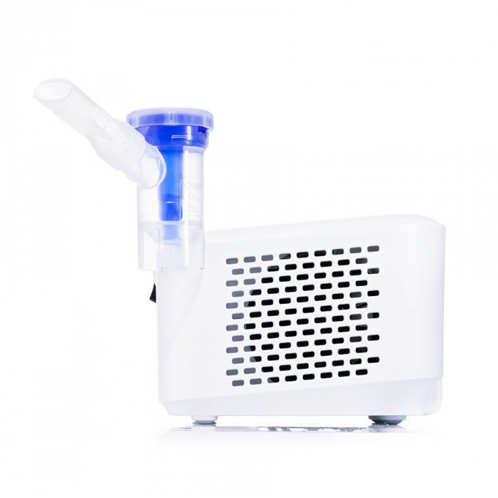 Aparat aerosoli VITAMMY Microfine+ by Flaem, nebulizator cu compresor, utilizare profesionala, masca copii si adulti SoftTouch, fara ftalati si BPA, MMAD 4,48 μm, Alb [3]