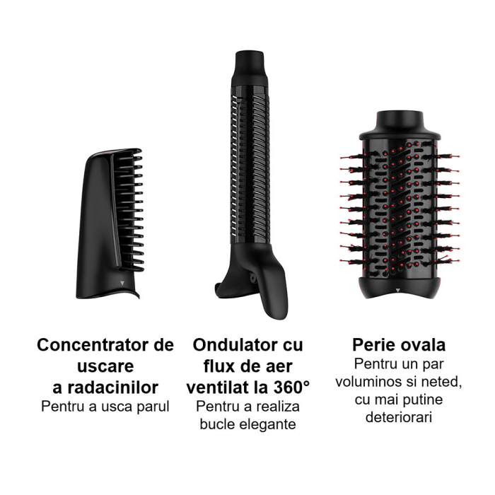 Aparat de coafat multifunctional REVLON One-Step Blow-Dry Multi Styler RVDR5333E, 3 capete detasabile, 4 trepte temperatura, pentru toate tipurile si lungimile de par [4]