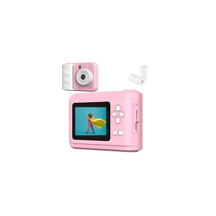 Aparat foto instant pentru copii RedLine S7 Pink, foto si video 1080P, printare instant alb-negru, ecran 2.4 inch, zoom 2X-6X, filtre si rame, jocuri integrate, card SD, cablu type-C, portabil, Roz [2]